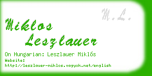 miklos leszlauer business card