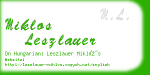 miklos leszlauer business card